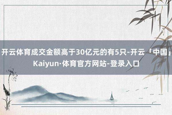 开云体育成交金额高于30亿元的有5只-开云「中国」Kaiyun·体育官方网站-登录入口
