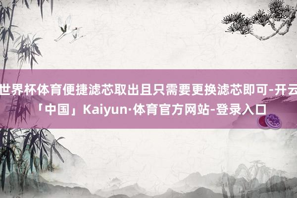 世界杯体育便捷滤芯取出且只需要更换滤芯即可-开云「中国」Kaiyun·体育官方网站-登录入口