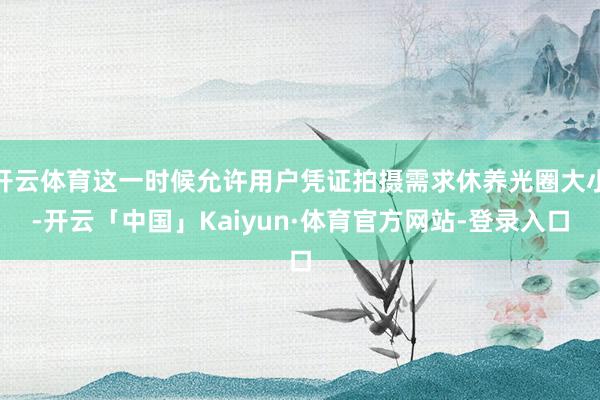 开云体育这一时候允许用户凭证拍摄需求休养光圈大小-开云「中国」Kaiyun·体育官方网站-登录入口