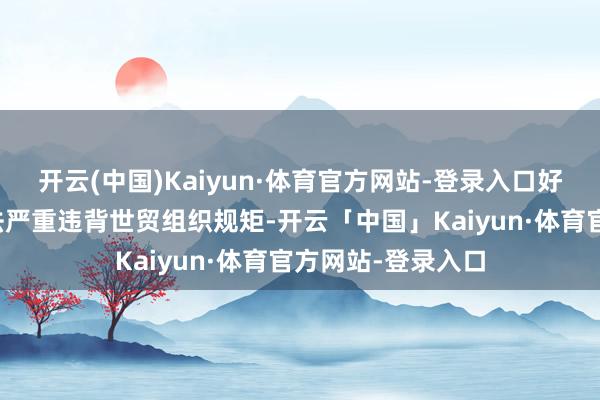 开云(中国)Kaiyun·体育官方网站-登录入口好意思方这一作念法严重违背世贸组织规矩-开云「中国」Kaiyun·体育官方网站-登录入口