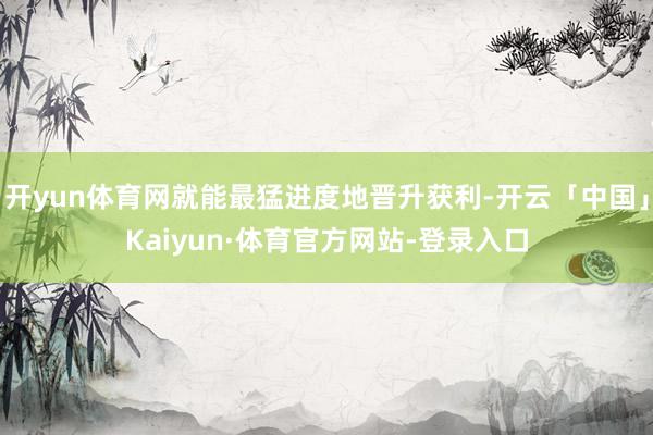开yun体育网就能最猛进度地晋升获利-开云「中国」Kaiyun·体育官方网站-登录入口
