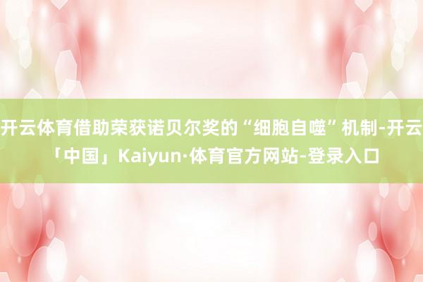 开云体育借助荣获诺贝尔奖的“细胞自噬”机制-开云「中国」Kaiyun·体育官方网站-登录入口